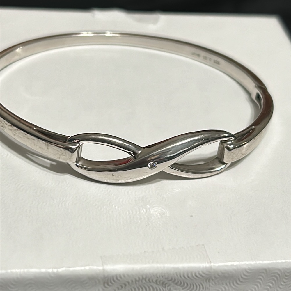 Sterling Silver Infinity Bangle Bracelet - image 2